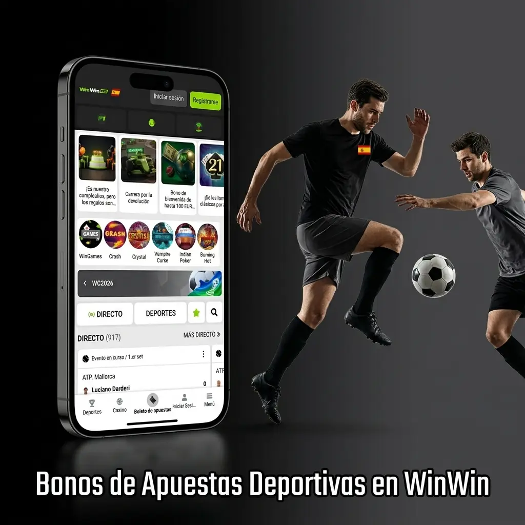 Bonos de apuestas deportivas en WinWin: fútbol, tenis, baloncesto y eSports para nuevos y habituales usuarios.