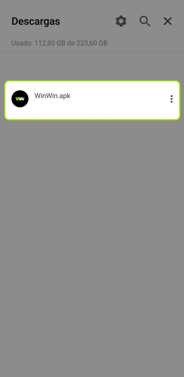 Confirma la instalación y abre la aplicación WinWin.