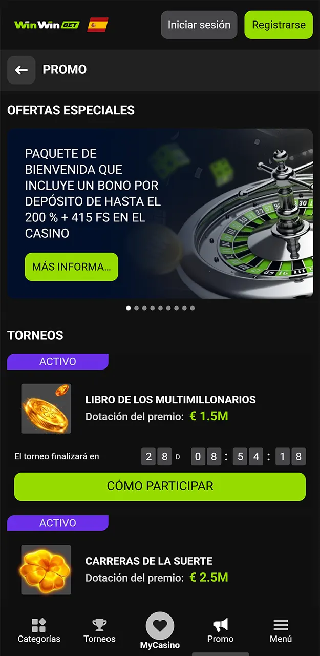 Consigue bonificaciones en la aplicación WinWin.