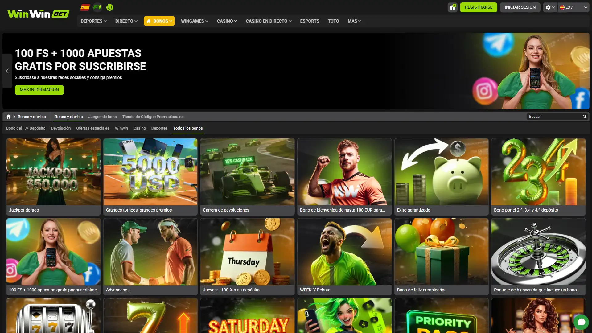 Aprovecha las ofertas y bonificaciones en WinWin.