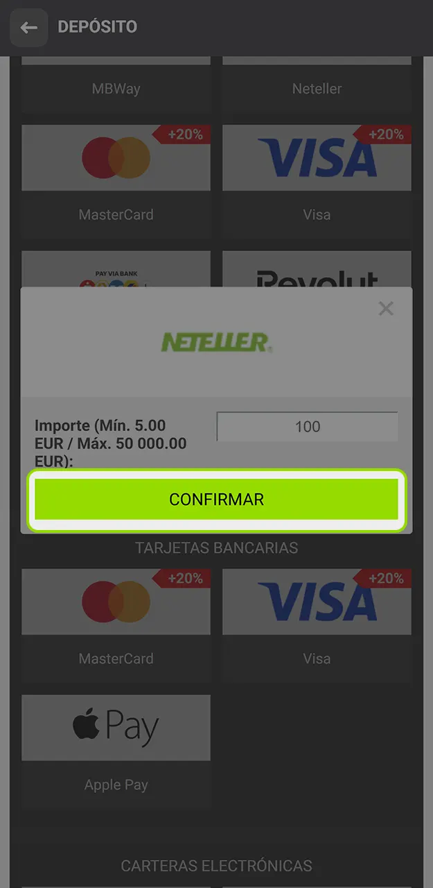 Finalice el proceso de pago y confirma la transacción en WinWin.
