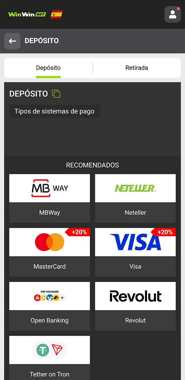 Elige tu método de pago en WinWin.